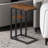 Naarden Rustic C Shaped Table Foldable End Table Industrial Side Sofa Tables Living Room