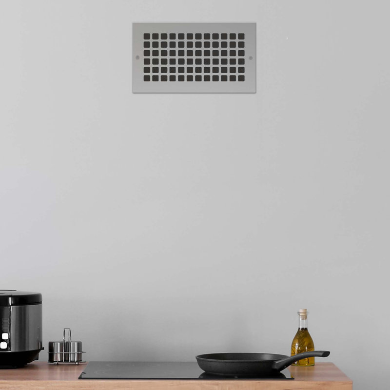 Grille carrée en aluminium Reggio, 4 po x 12 po, Blanc