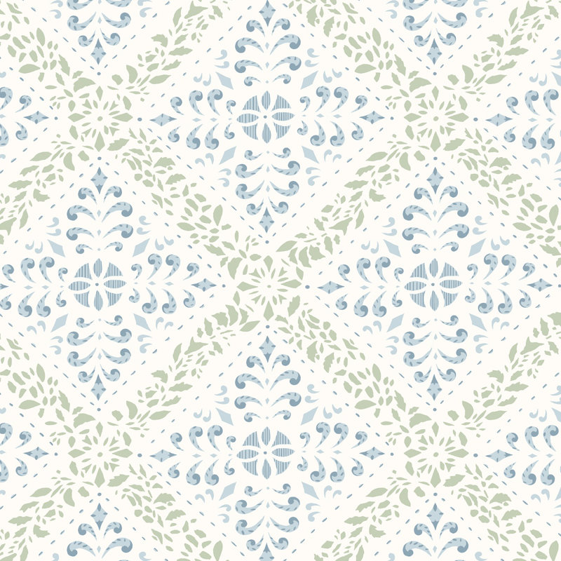 Boråstapeter Nyborg Wallpaper, Blue/Green