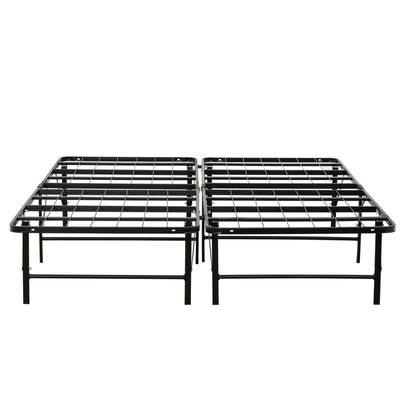 Structure de support pour très grand lit en métal, construction, sans sommier, noir, excellent support, espace de rangement sous la base de lit, solide pour rafraîchir la chambre à coucher, article noir