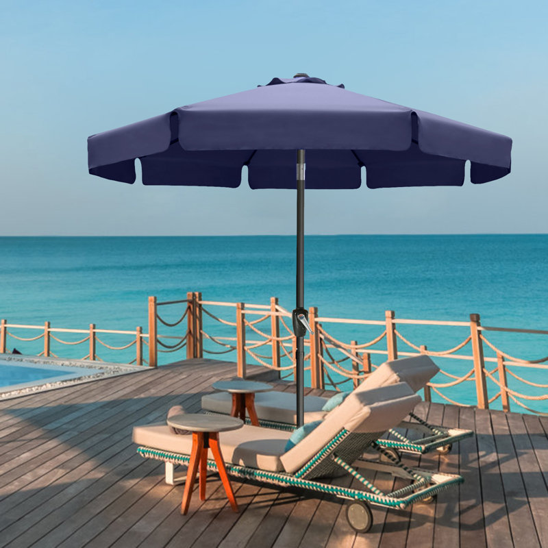 Parasol de marché 9 pi Hobert, Bleu marine, H 96,4 po x l 118 po x P 118 po