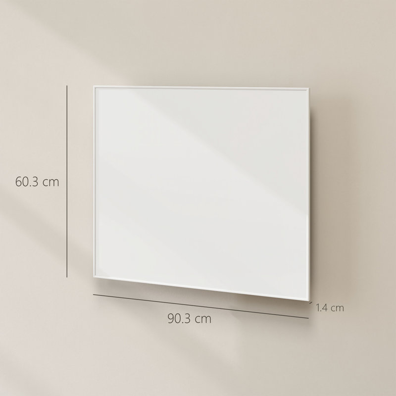 HOMCOM Electric Panel, Wall Mounted Space Heater with Adjustable Thermostat, 60.3 cm H x 90.3 cm W x 1.4 cm D, 2.3 Amps