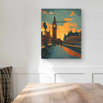 Big Ben - Beige Metal Print for Elegant Home Decor