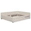 Lit plateforme tapissier avec USB et lit gigogne en T, beige-1627011920