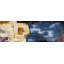 Art abstrait avec chiffres - impression encadrée avec passe-partout bleu