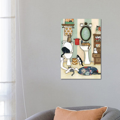 The Big Black Cat by Jamie Morath - Wrapped Canvas Print