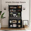 Armoire de rangement pour garde-manger de 71 po avec tiroirs et portes avec support à micro-ondes et prises de courant pour le salon
