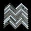 0.6" x 3" Marble Mosaic Tile in Gray/White