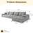 Boneless 135" Oversized Boneless Couch with Left L Shape Chaise, Modern Modular Sectional Sofa with Deep Seat, No Assembly Required, Cloud Sectional Couch with Corduroy Fabric (4S+Left Facing Chaise)-72598999-72598570-67147045