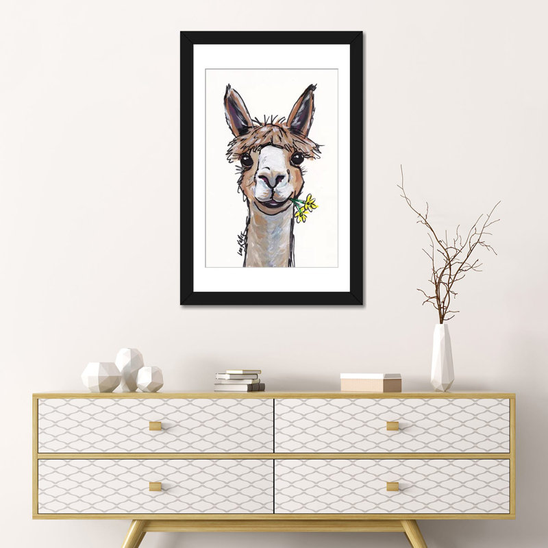 «Lycomend the Alpaca», impression sur toile, H 24 po x l 16 po x P 1 po, Papier d'art encadré noir