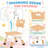 Kids Table and 6 Chairs Set, Height Adjustable Graffiti Desk, Preschool Activity Art Craft Table, for Daycare Classroom Home Boys and Girls Age 3-12 (Beige)-1396400229