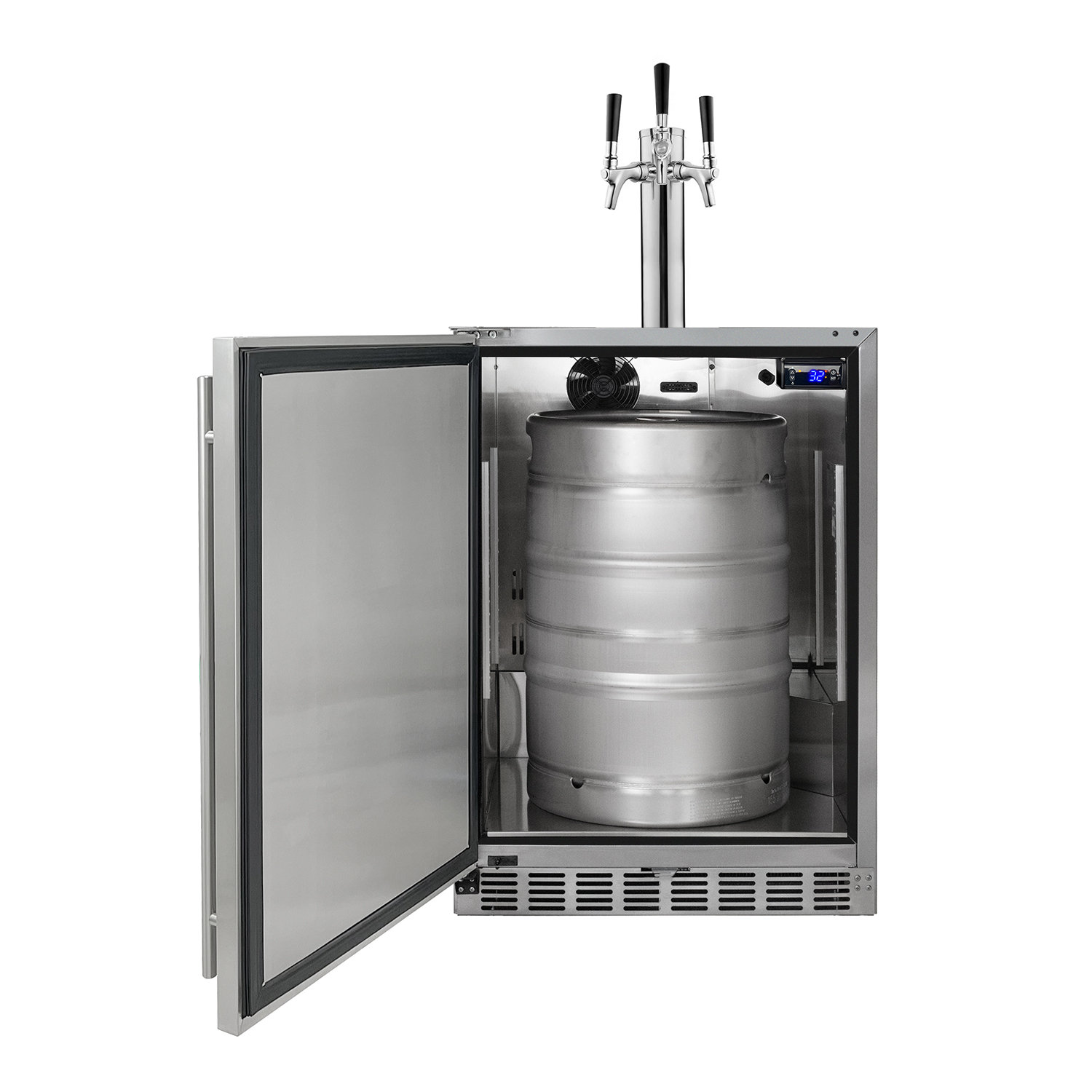 Kegco 24" Wide Outdoor Triple Tap All Stainless Steel Built-In Kegerator with Kit | Fridge.com