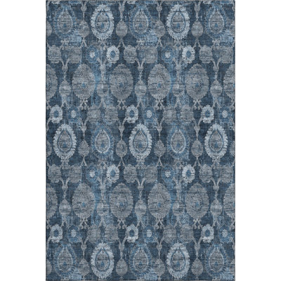 Premium Machine Washable Prisco Navy Rug