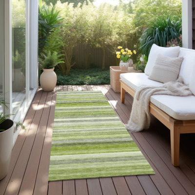 Kinslee Washable Striped Indoor / Outdoor Rug
