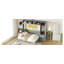 Grand lit escamotable mural avec placard et tiroirs, gris-2139951017