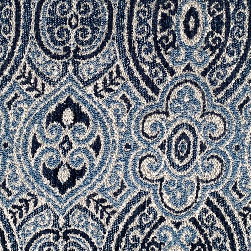 Damask Reversible Throw Pillow, 18" H x 18" W x 4" D, Blue