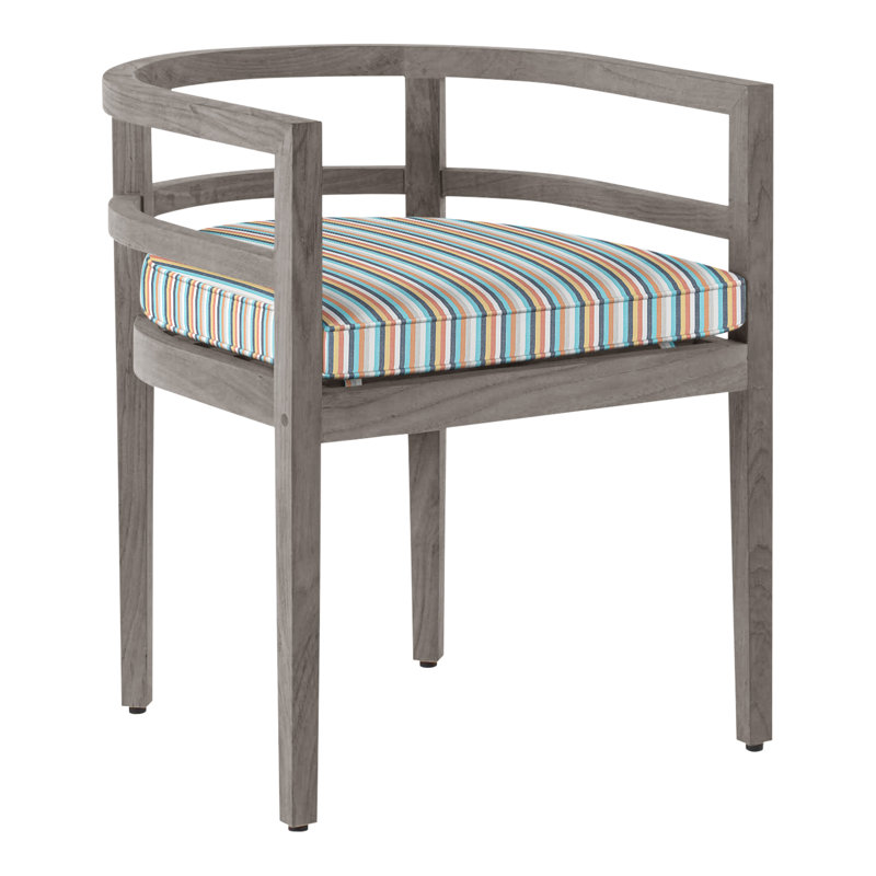 Chaise avec accoudoirs d'extérieur en teck Santa Barbara, Welt, Perigold ‑ lever de soleil enveloppant, Teck naturel