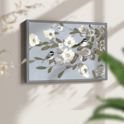 Chickadees and Blossoms I - Reproduction encadrée - Restickable