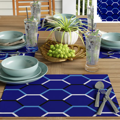 Synthia Polyester Geometric Rectangle Placemat