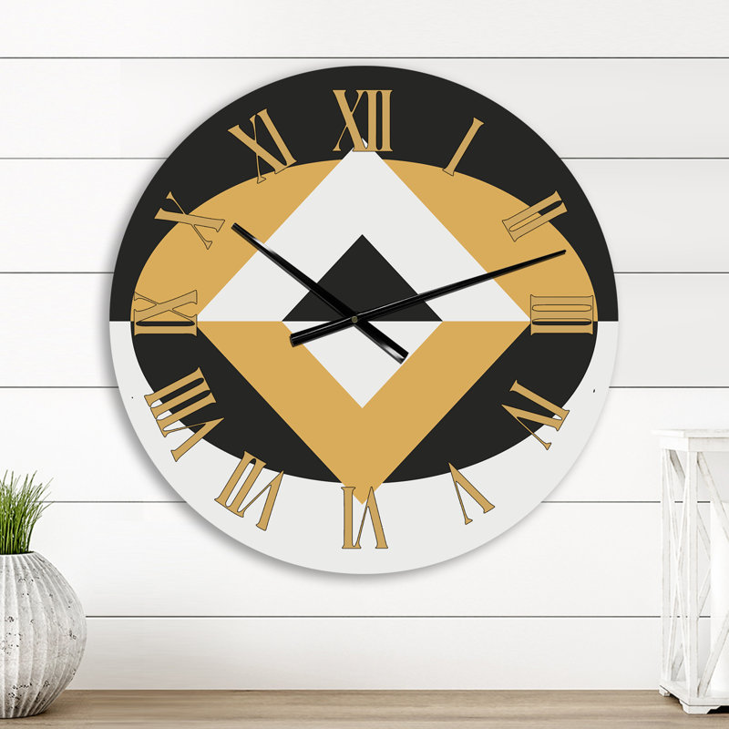 Horloge murale minimaliste de motifs abstraits aux couleurs rétro, Petit