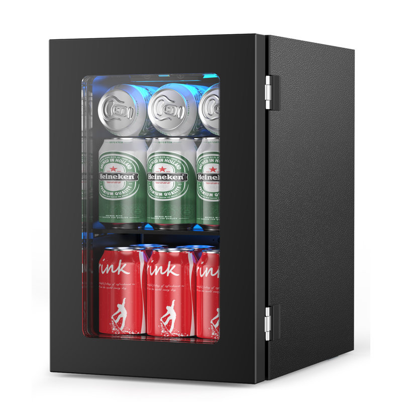 Mini réfrigérateur de 24 canettes, réfrigérateur de boissons, comptoir, boissons pour boissons gazeuses, bière en conserve, contrôle numérique de la température réglable pour le bureau à domicile, noir