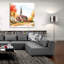 Art mural en verre épique «Countryside Autumn Church 2» par Nicole DeCamp, 36 po x 36 po-1747619224
