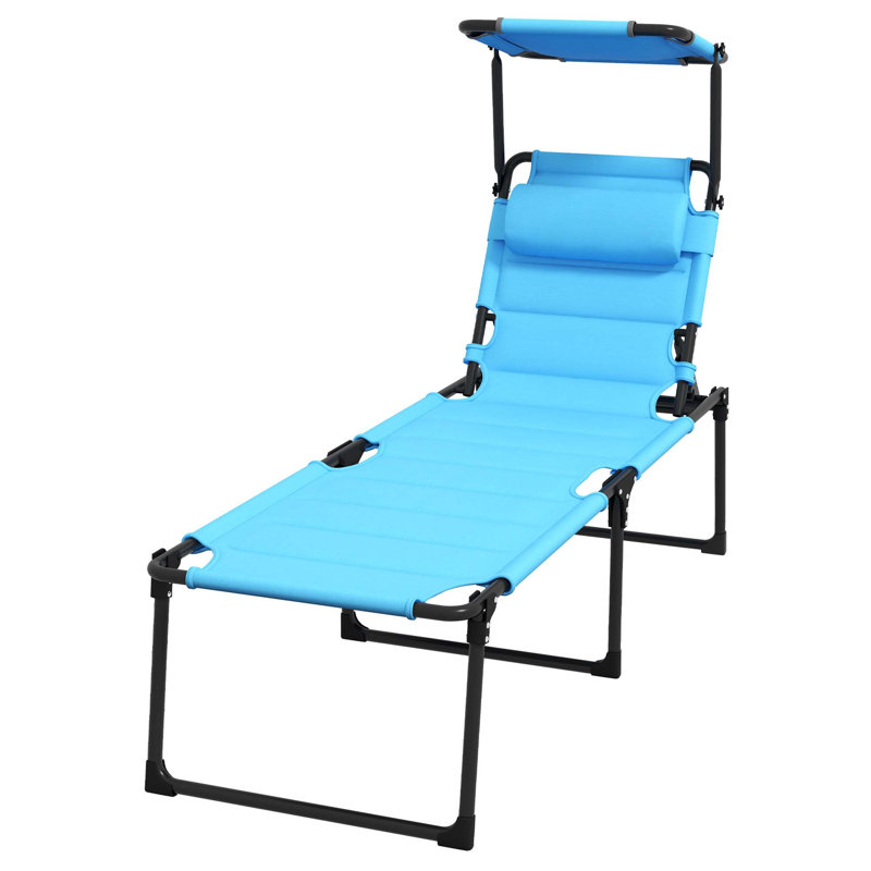 Méridienne réglable pour l'extérieur avec toit pare-soleil et conception pliante