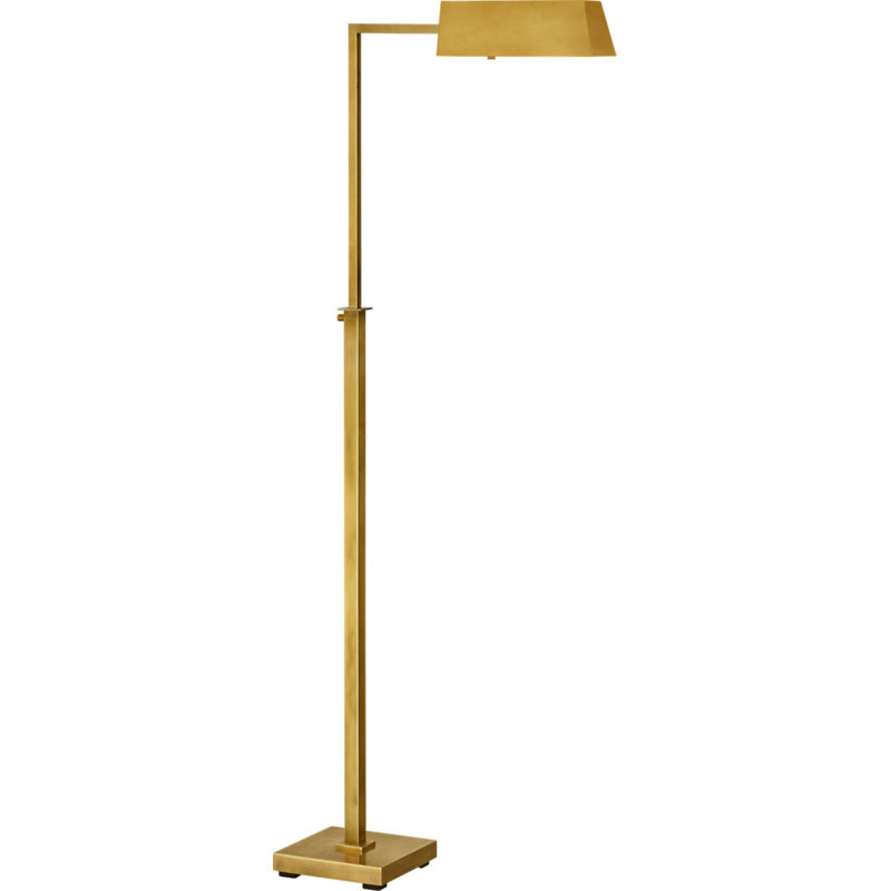 Adley Adjustable Pharmacy Floor Lamp, Hand-Rubbed Antique Brass