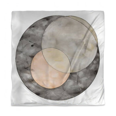 Interlocking Queen Duvet Cover - Retro Abstract Shapes Decor