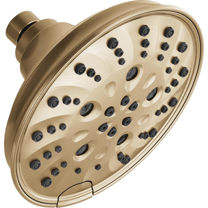 Pomme de douche à pluie double avec technologie H2Okinetic, Bronze champagne