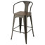 Tabouret de bar noir foncé et orme foncé (ensemble de 2)