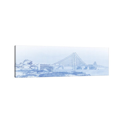 Golden Gate Bridge, San Francisco, San Francisco County, California, USA 1 Piece Wrapped Canvas Panoramic Wall Art