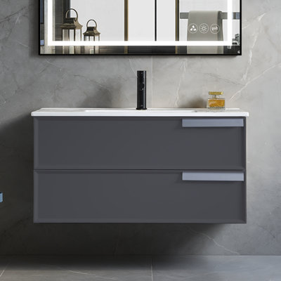 Meuble-lavabo mural simple 36 po avec lavabo