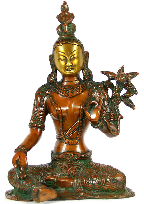 Bouddha tibétain, déesse du sauveur, Tara verte