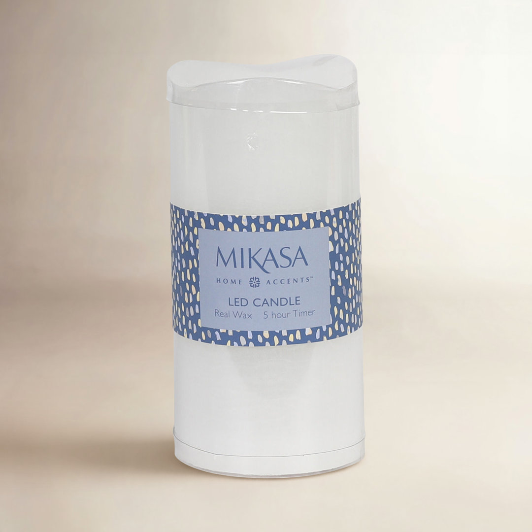 Mikasa Wavy Top LED Unscented Wavy Top Wax LED Candle Mikasa