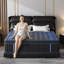 Matelas pour grand lit double hybride 9 po avec ferme en mousse viscoélastique gélifiée dans une boîte 9 po-396564841-392782894