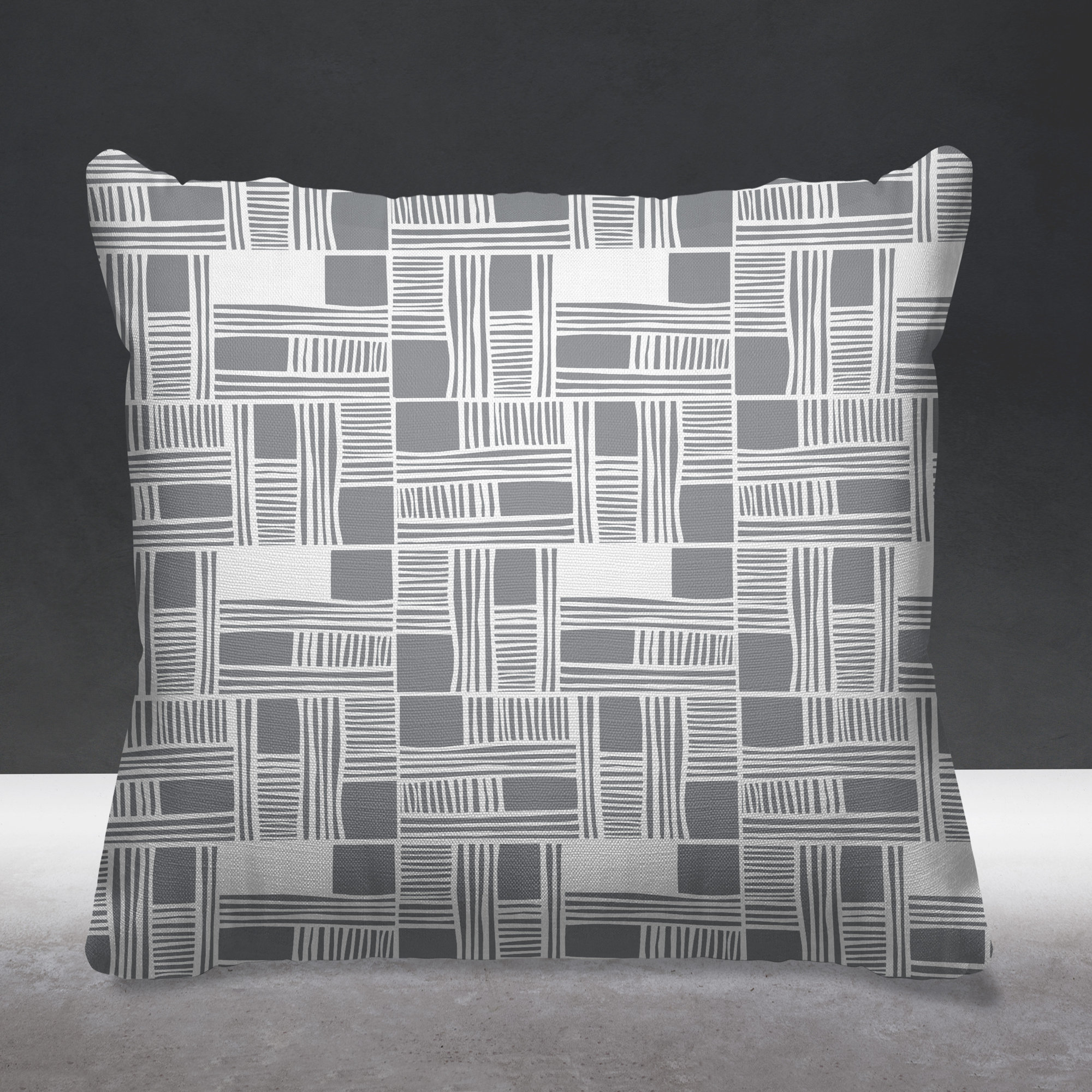 Kapri Indoor/Outdoor Throw Pillow, Gray, 17" x 17", Square