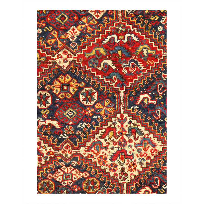 Navy Blue Persian Antique Qashgaei 4'11"X6'8"