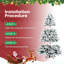 6 FT Flocked PE Pine Needle Christmas Tree | Pre-Lit Artificial Tree with Fairy Lights | Christmas Decoration Compatible | Dense Branches & Pine Cones Holiday Festive Tree-1965138257