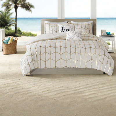 Luxurious 5-piece Bedding Sets, 100% Brushed Microfiber, Modern Design For King/cal King Bedrooms
