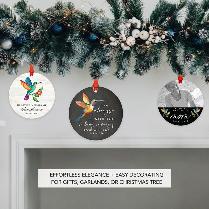Ornement en forme de colibri en métal sur mesure pour arbre de Noël, Oui