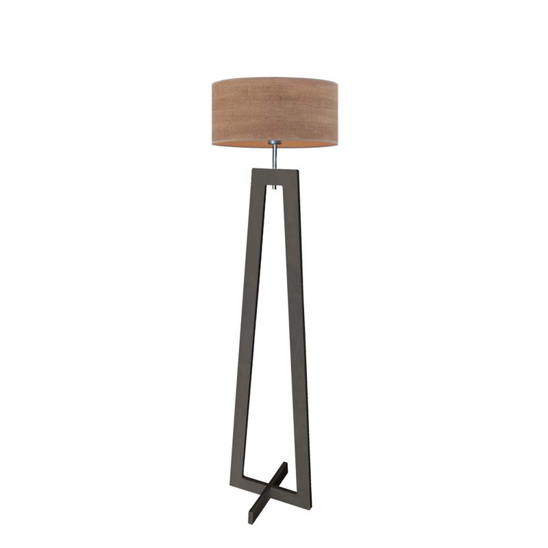 Beshoy 148cm Traditional Floor Lamp, Brushed Steel, Peanut