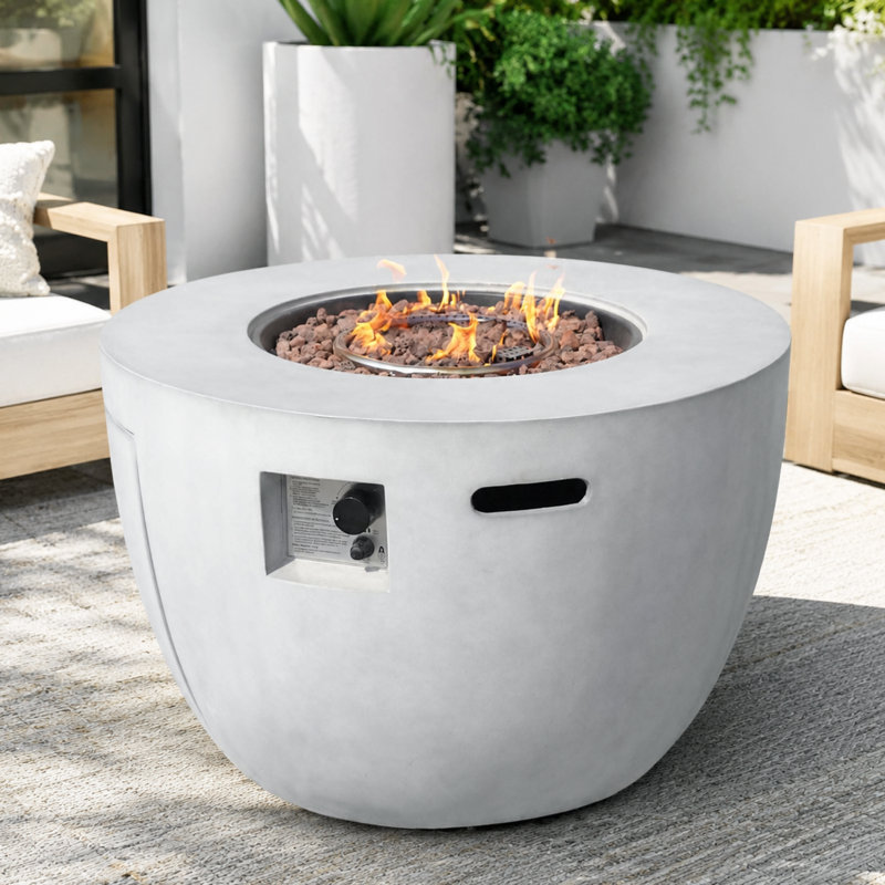 Table de foyer d'extérieur au propane H 23,8 po x l 36 po Terrafab, Gray