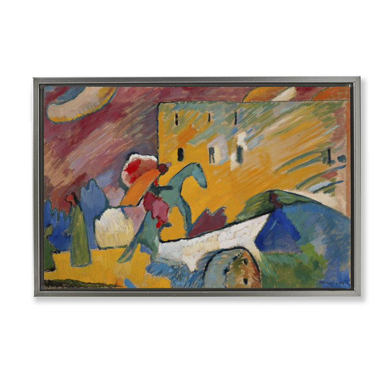 Toile flottante classique Kandinsky par One1000Paintings, Cadre flottant gris lustré, H 21 po x l 31 po
