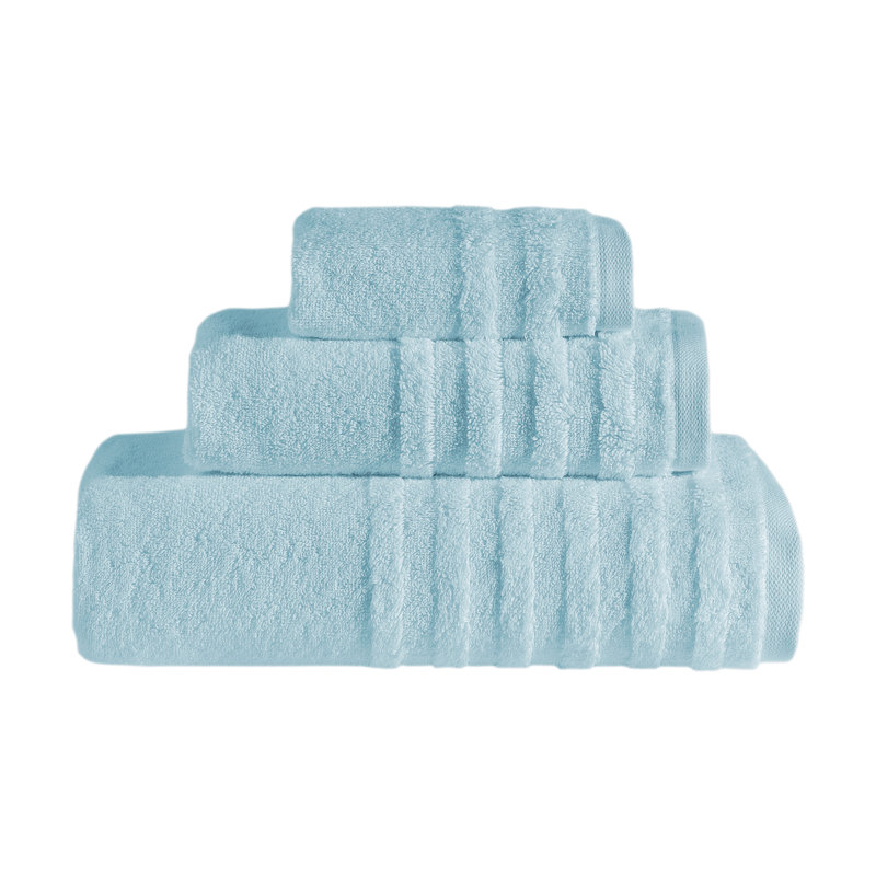 Aabidah Collection 3 Piece 100% Cotton Towel Set by SaaSoh, Blue Ice