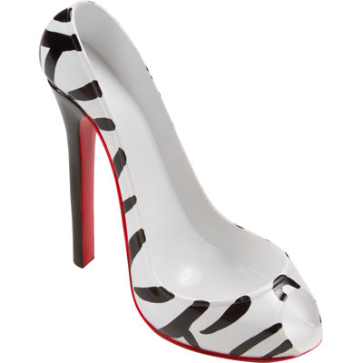 Zebra Print High Heel 1 Bottle Tabletop Wine Bottle Rack by KitchInnovations