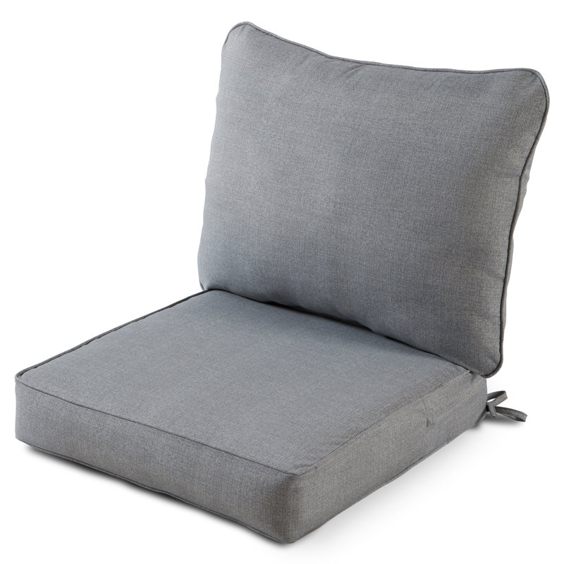 Lester Outdoor Premium Deep Seat Chair Cushion, Heather Gray