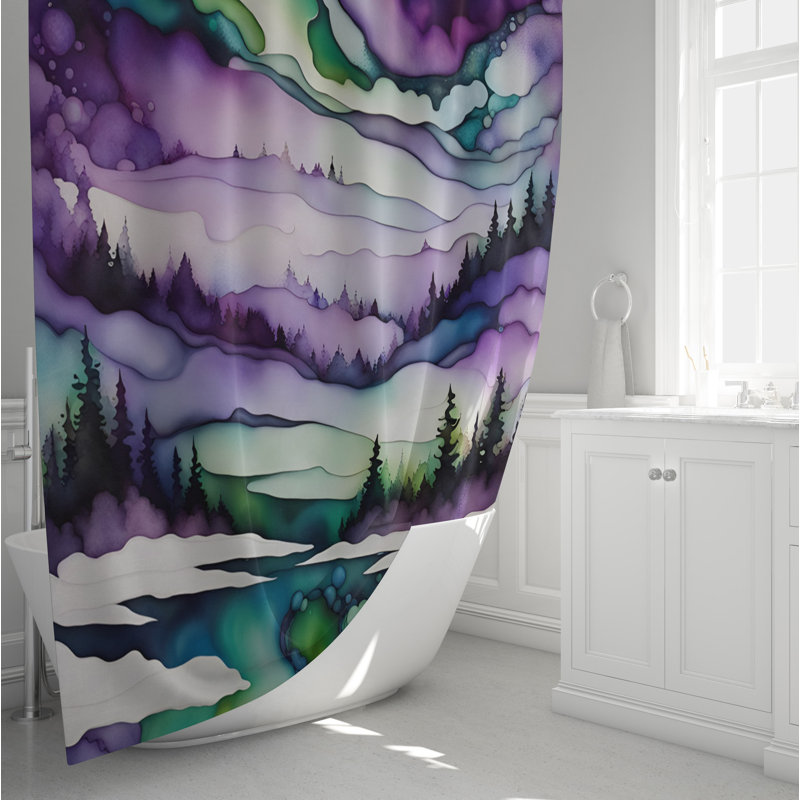 Rideau de douche abstrait, H 72 po x l 70 po