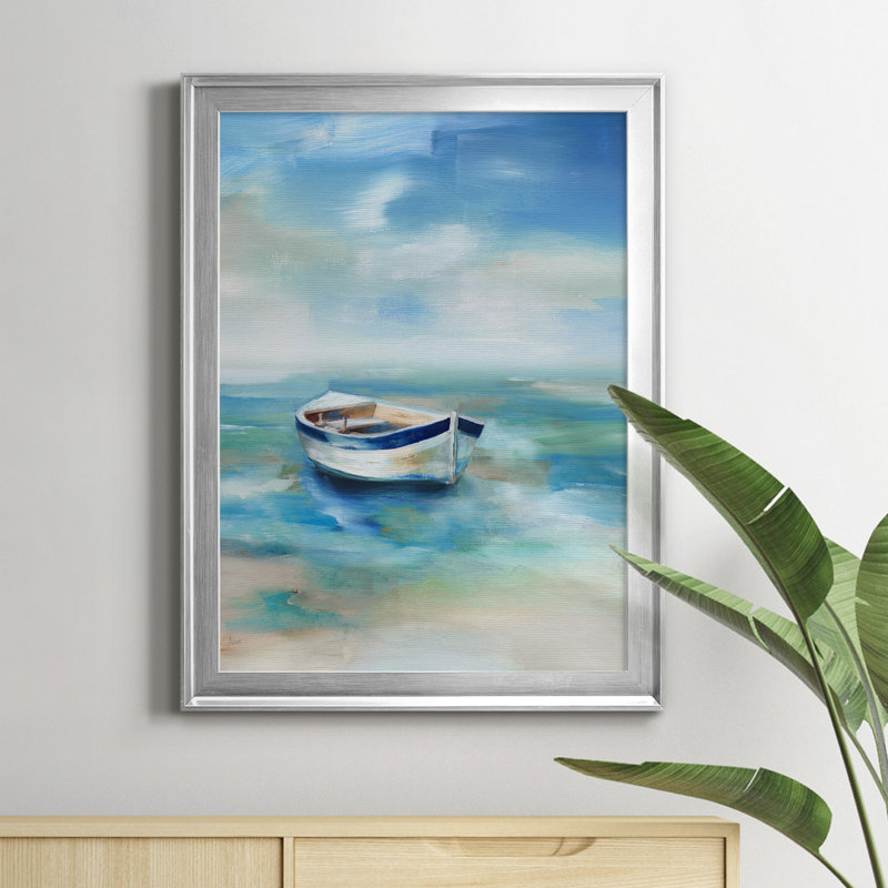 Solitude Shore - Peinture sur toile encadrée, Argent, H 24,5 po x l 18,5 po x P 1 po