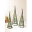 SET OF THREE CHRISTMAS TOPIARIES - GREEN WITH NATURAL STAR